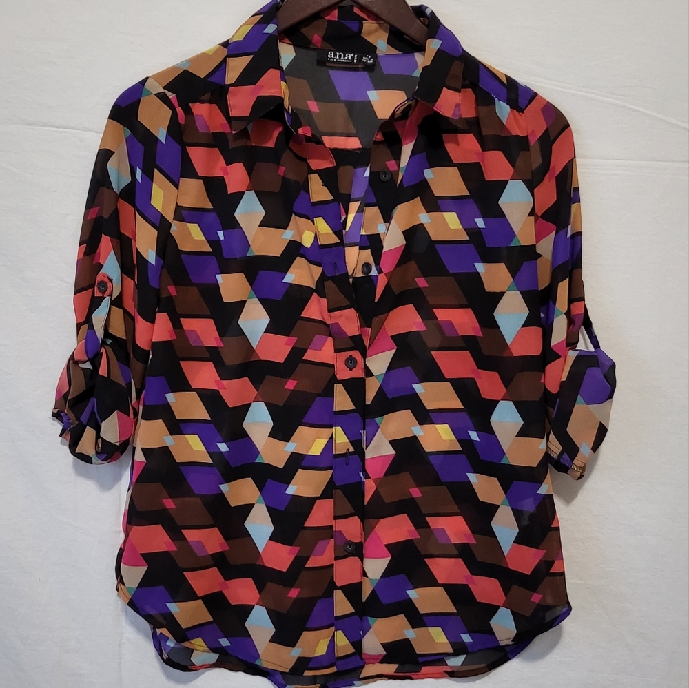 a.n.a. Button Down Blouse Top